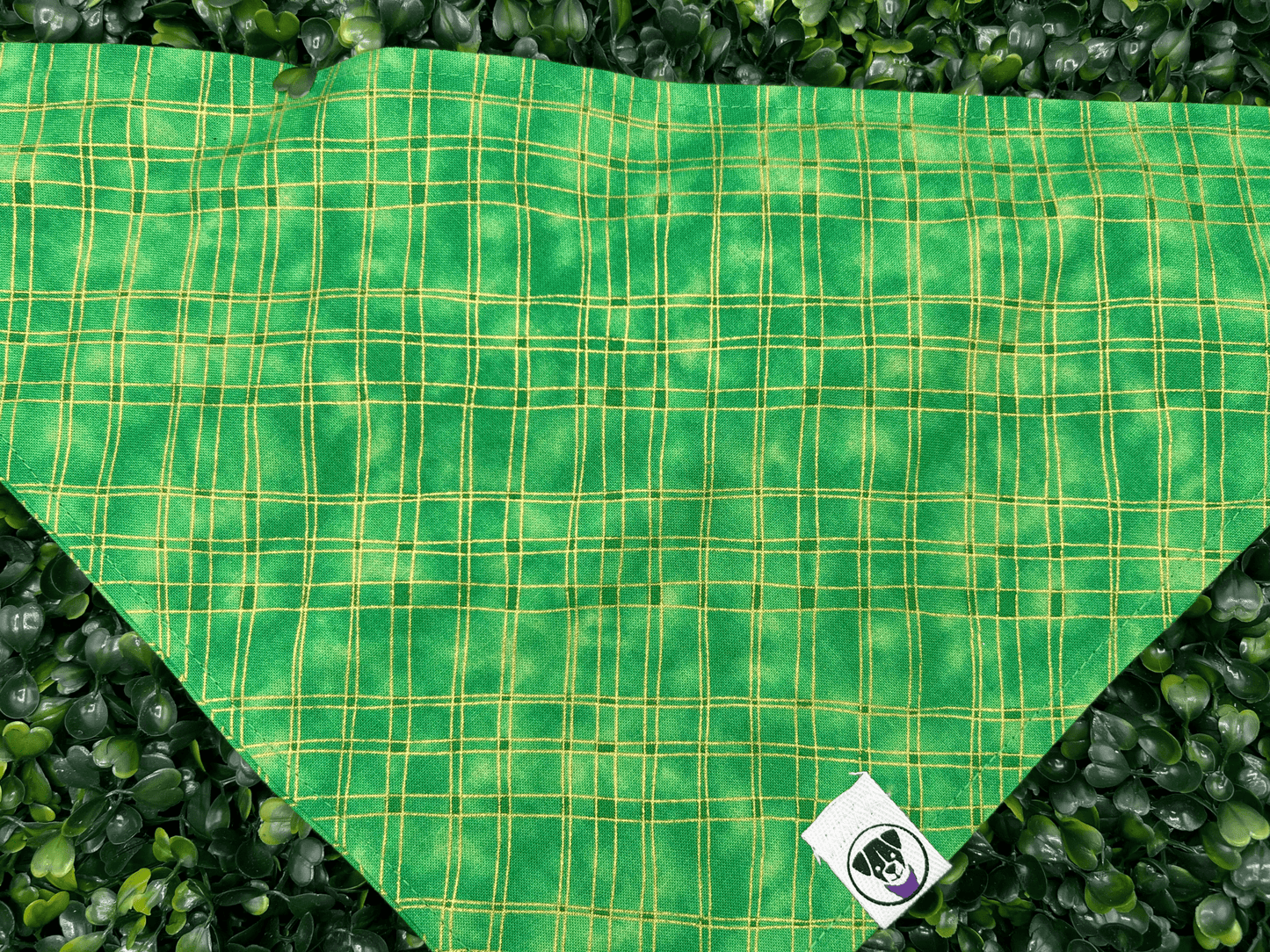 Green & Gold Plaid Bandana