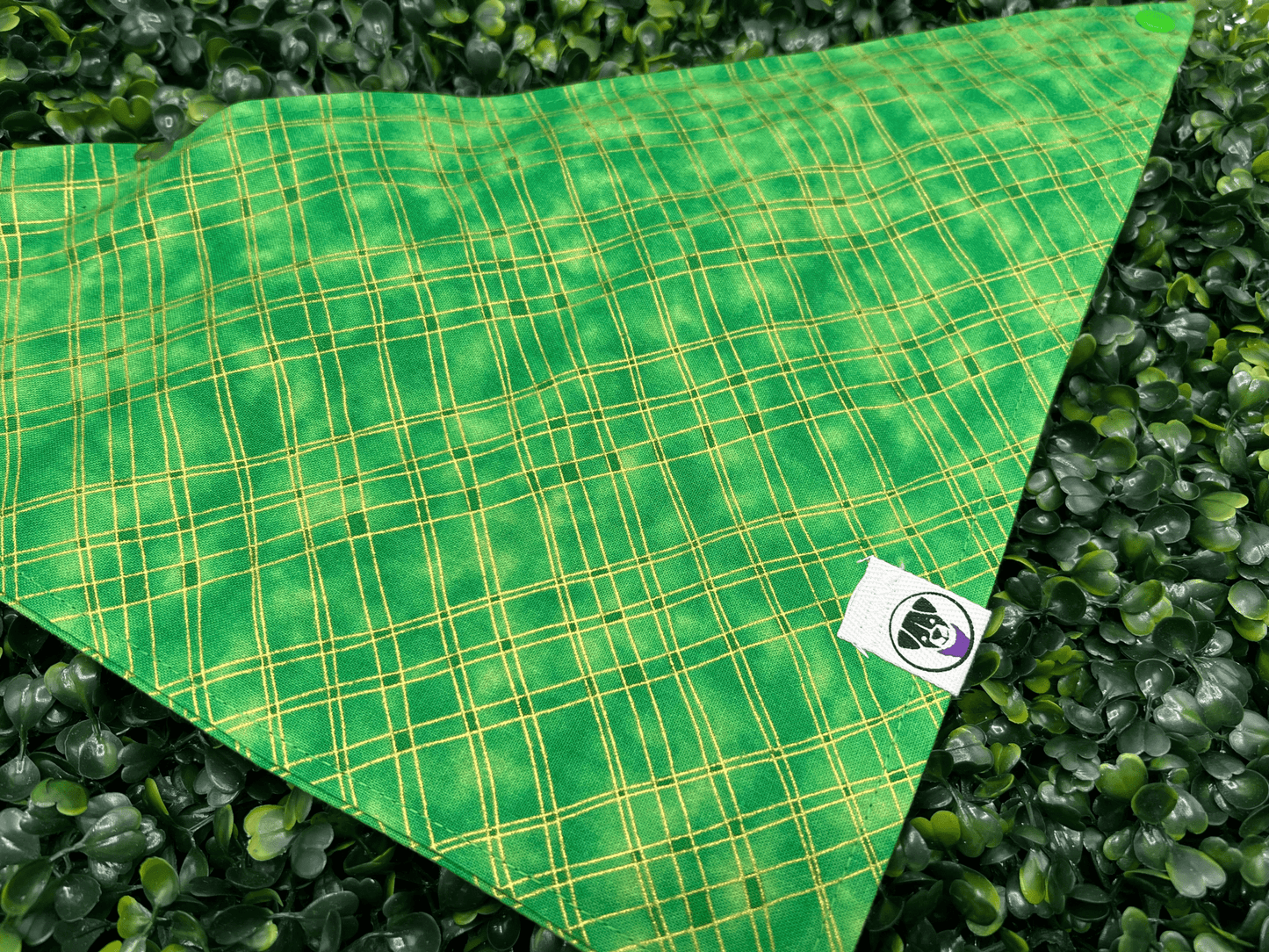 Green & Gold Plaid Bandana