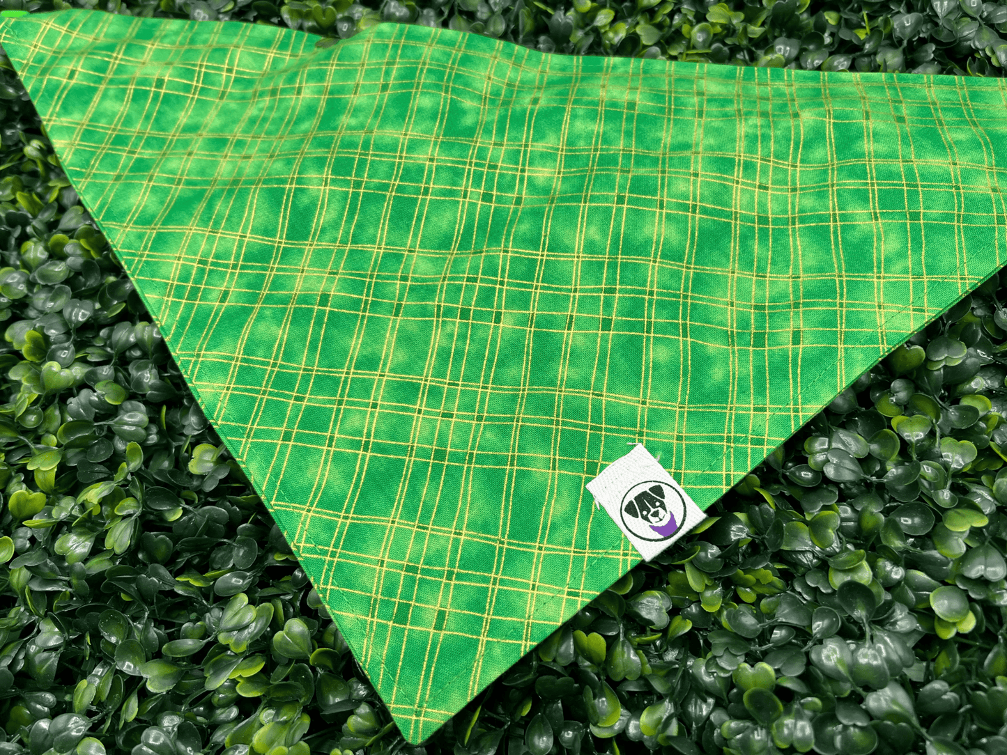 Green & Gold Plaid Bandana