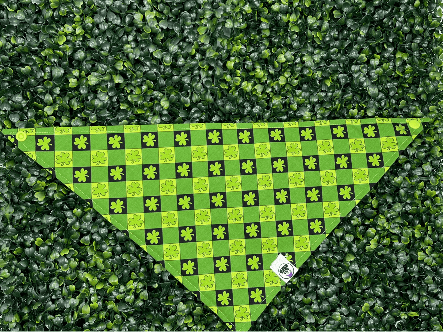 St. Patricks Day Dog Bandana Shamrock Plaid