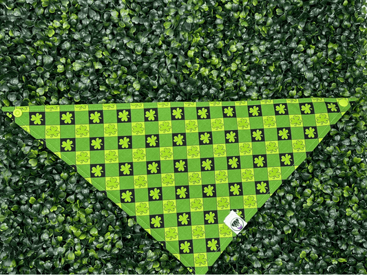 St. Patricks Day Dog Bandana Shamrock Plaid