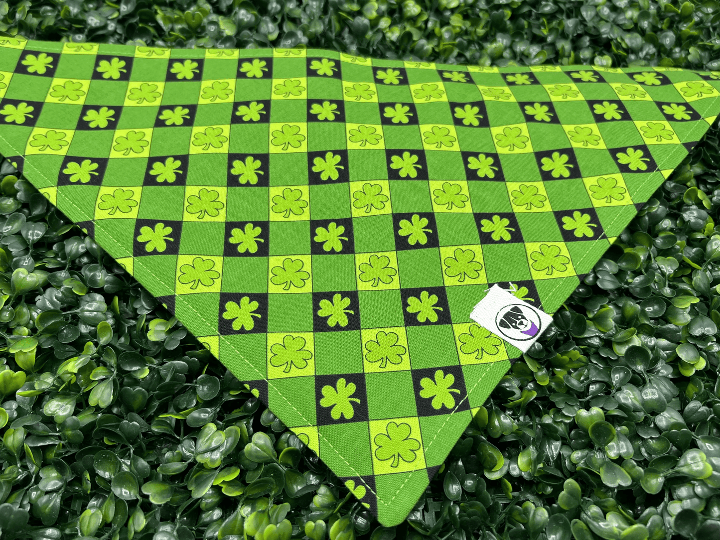 St. Patricks Day Dog Bandana Shamrock Plaid