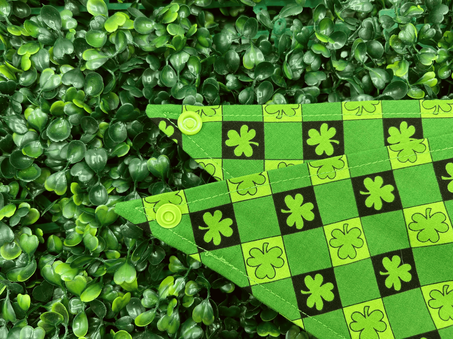 St. Patricks Day Dog Bandana Shamrock Plaid