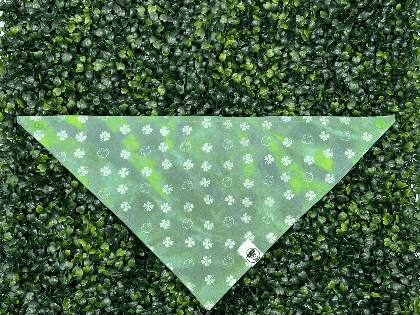 St. Patricks Day Dog Bandana Tie And Snap Tie Dye Shamrock