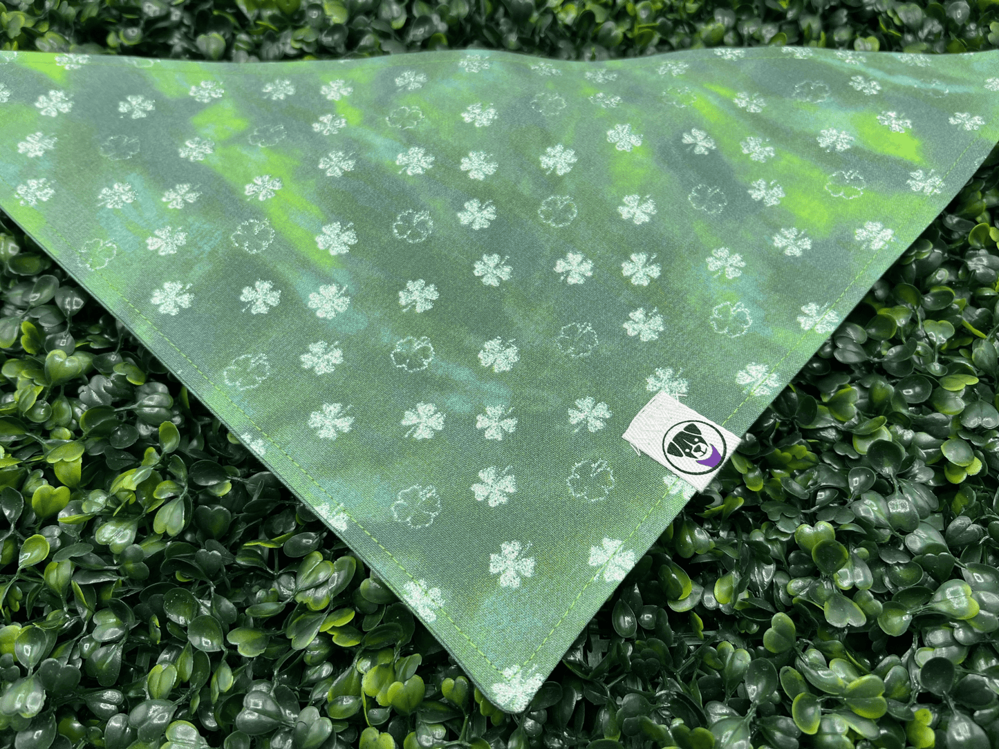 St. Patricks Day Dog Bandana Tie And Snap Tie Dye Shamrock