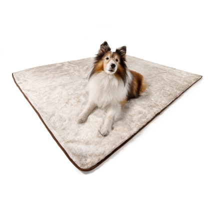 PupProtector™ Short Fur Waterproof Throw Blanket - White with Brown Accents - Doot's Pet LLC Collars For A Cause