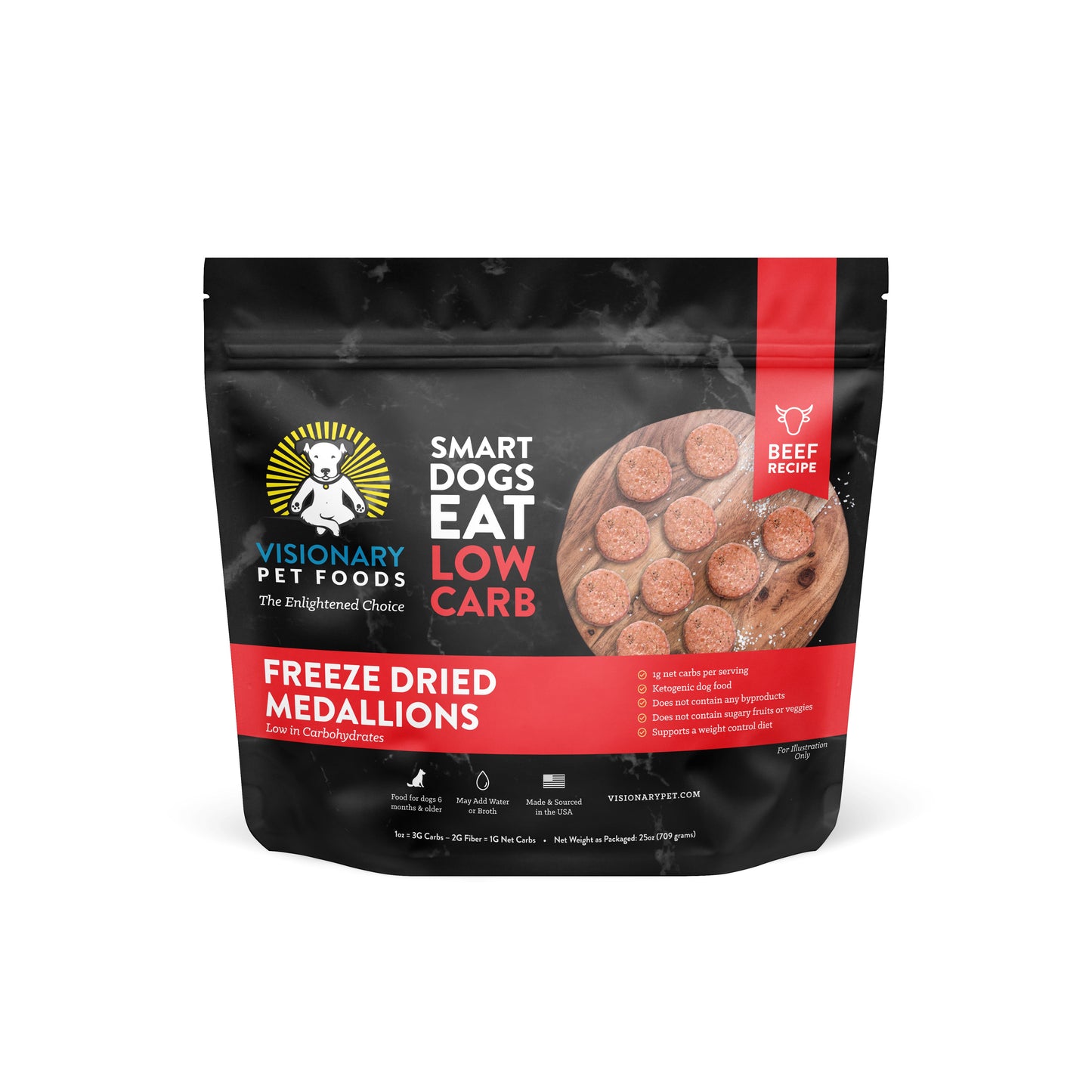 Freeze Dried Food | Beef Recipe | 25oz Bag - Doot's Pet LLC Collars For A Cause
