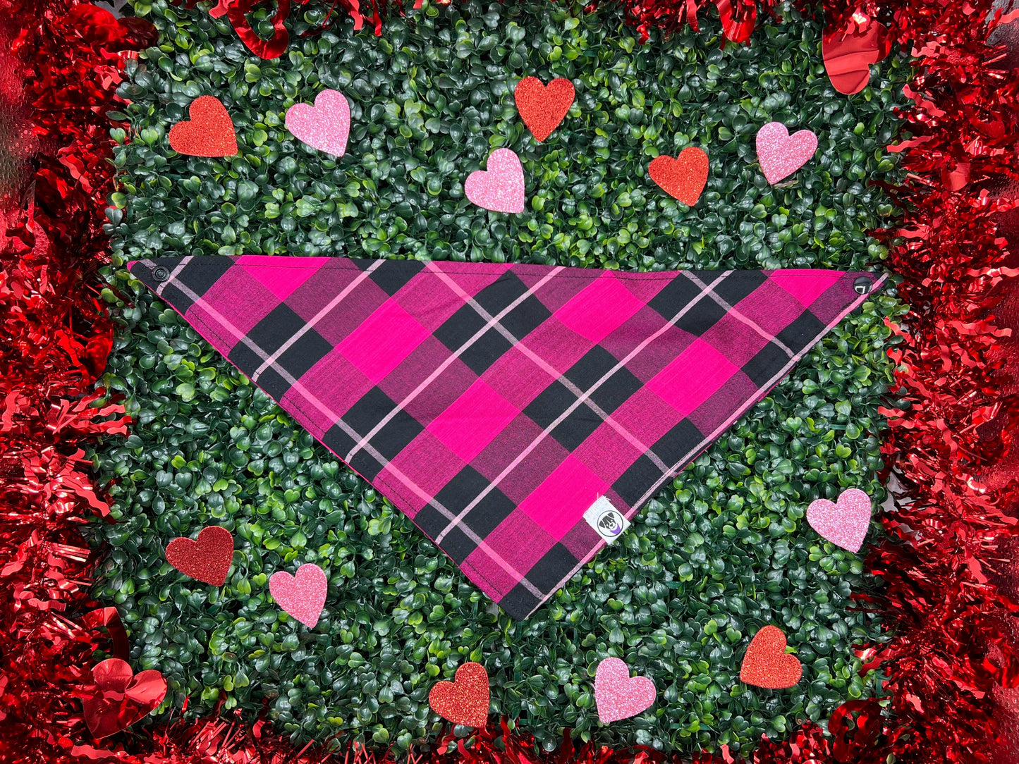 Pink Plaid Bandana
