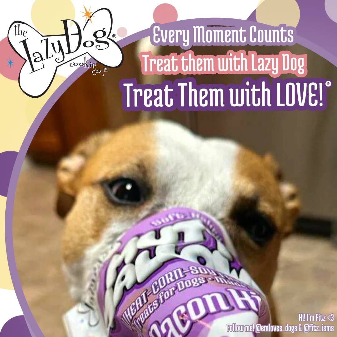 Lazy Dog Mutt Mallows Maple Bacon Kissies Dog Treat 5oz