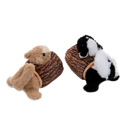 Original Territory - Squirrel in Log Moving Plush Dog Toy - Doot's Pet LLC Collars For A Cause
