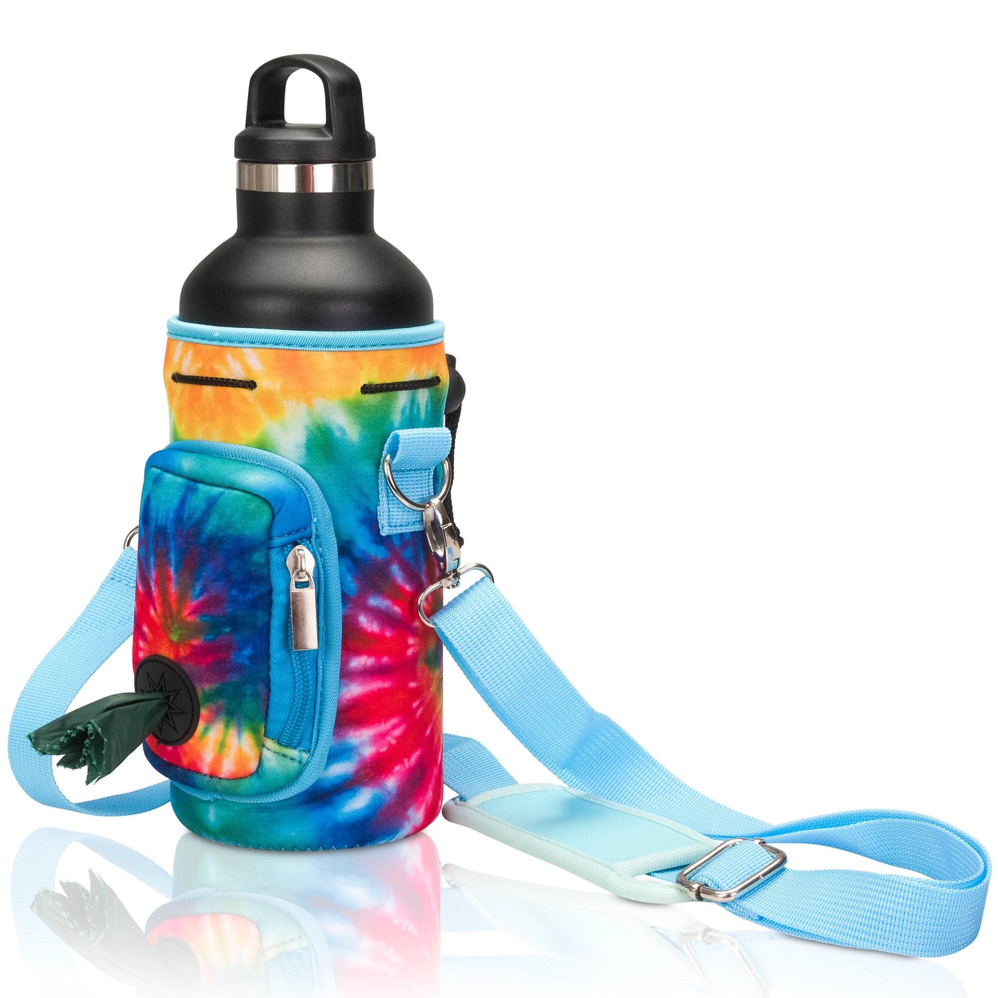 MADE EASY KIT - Dog Water Bottle Carrier w/ Poop Bag Pocket - 32oz Large