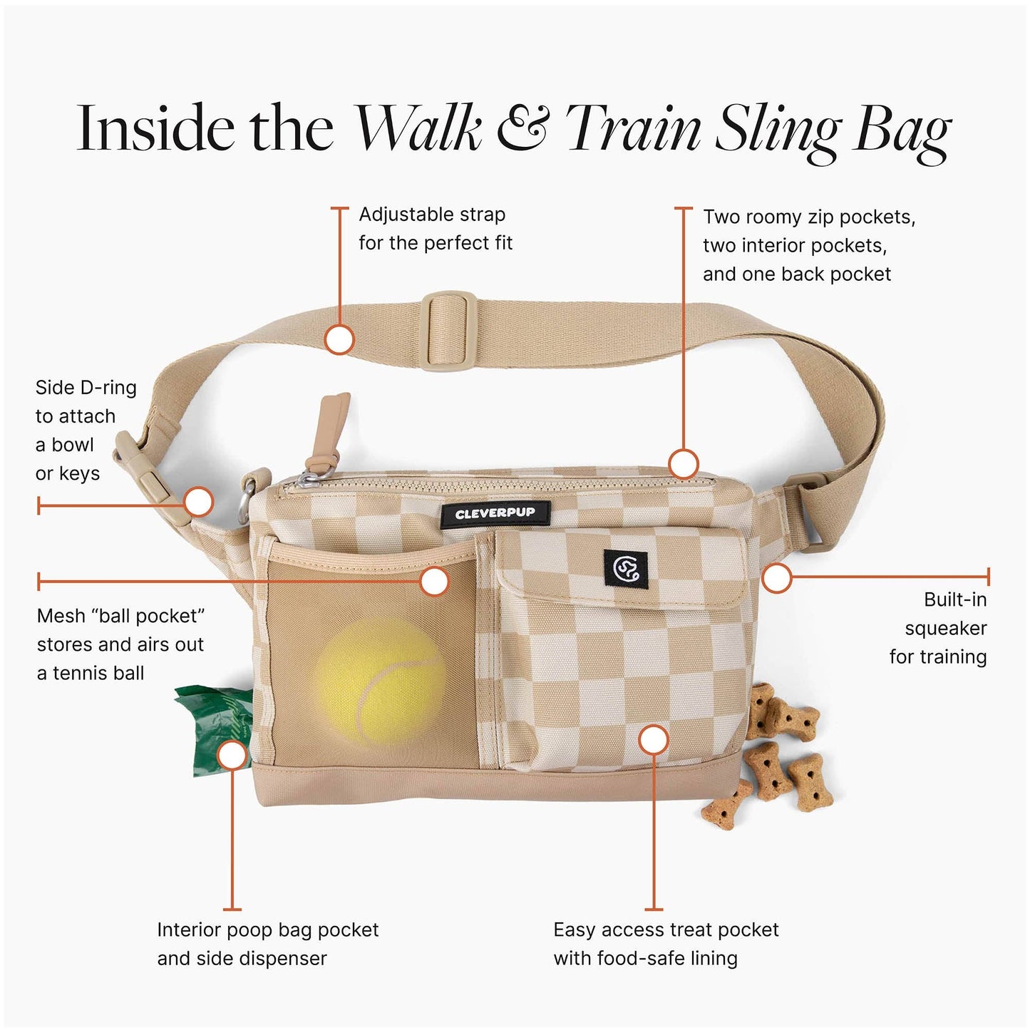 Cleverpup - Dog Walk & Train Sling Bag