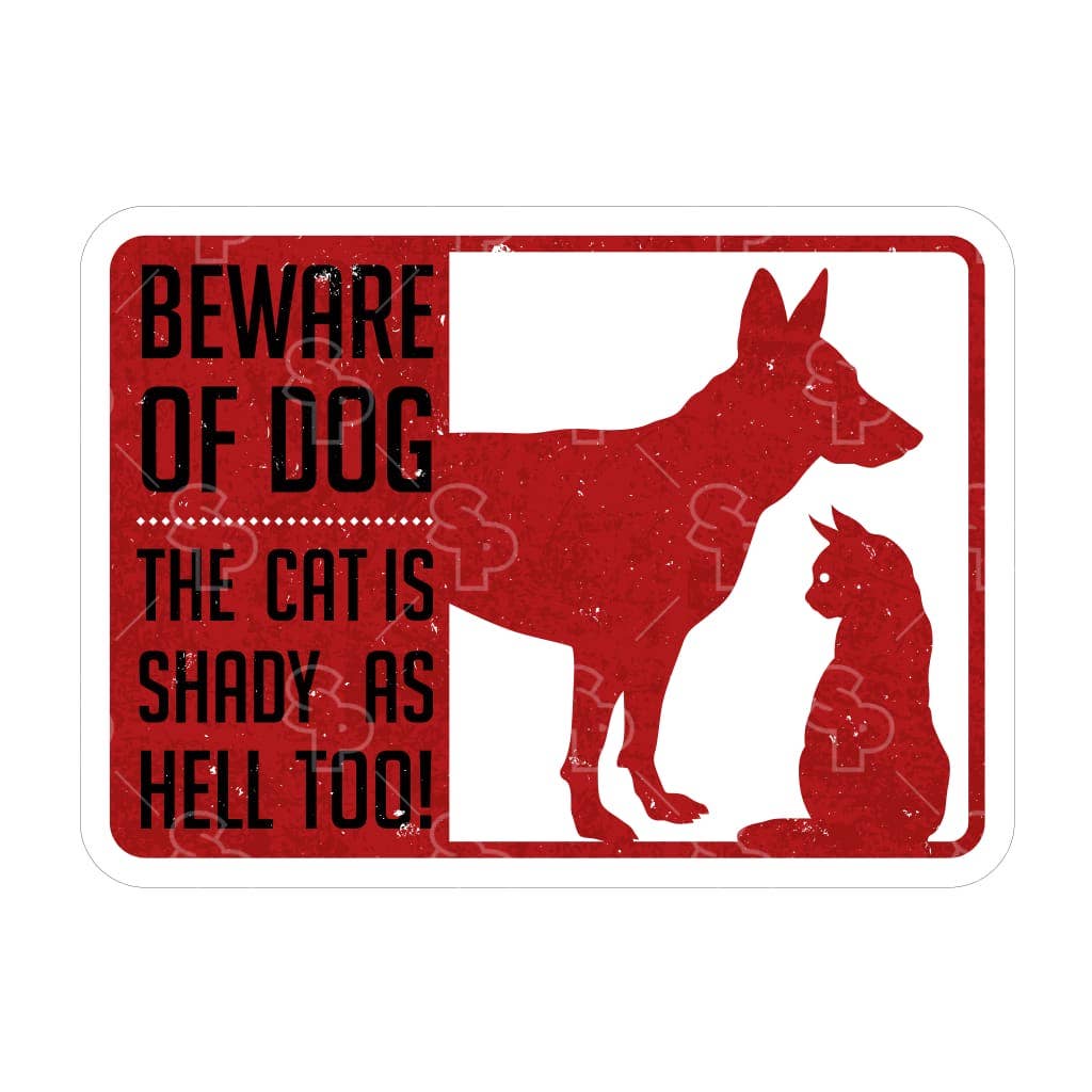 Two Feet Treats - Beware of Dog and Shady Cat - Sticker