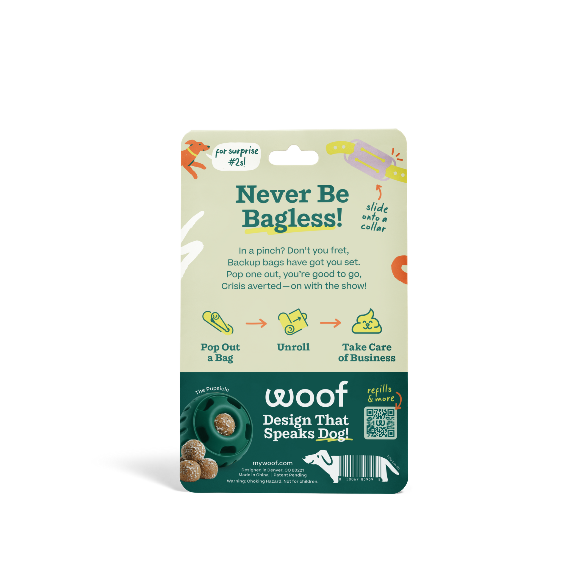 Woof - Poomergency - Lavender - Doot's Pet LLC Collars For A Cause