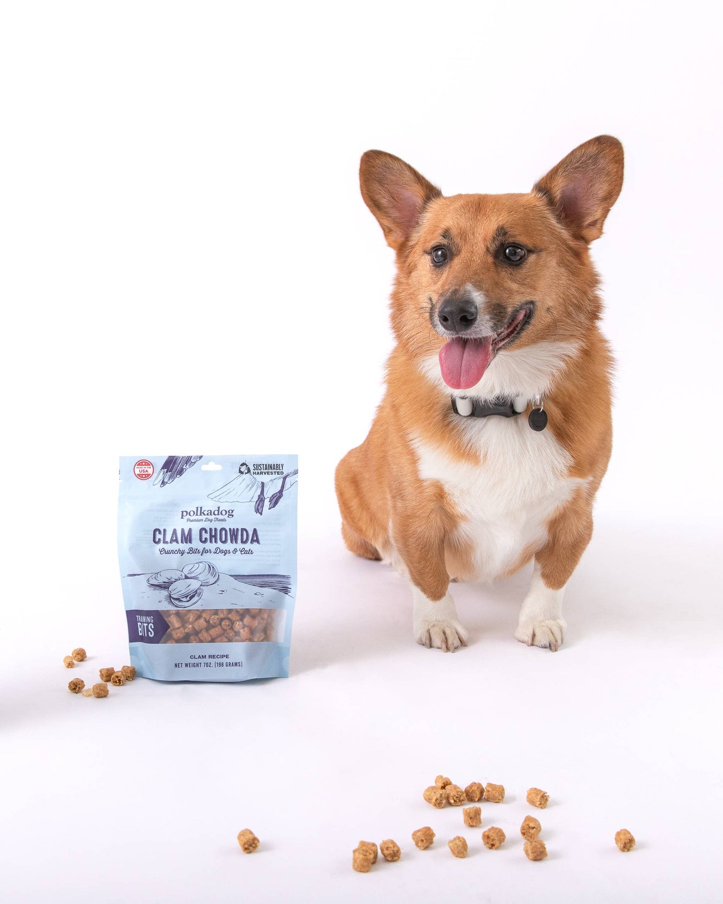 Polkadog Clam Chowda Training Bits Crunchy Dog & Cat Treats