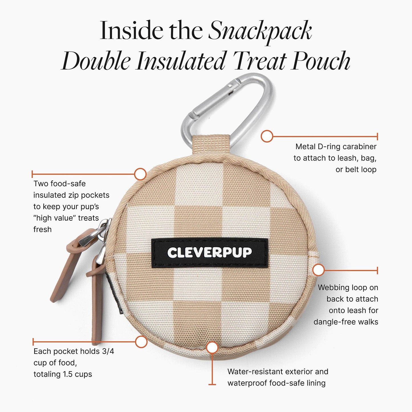 Cleverpup - Snackpack Double Insulated Dog Treat Pouch