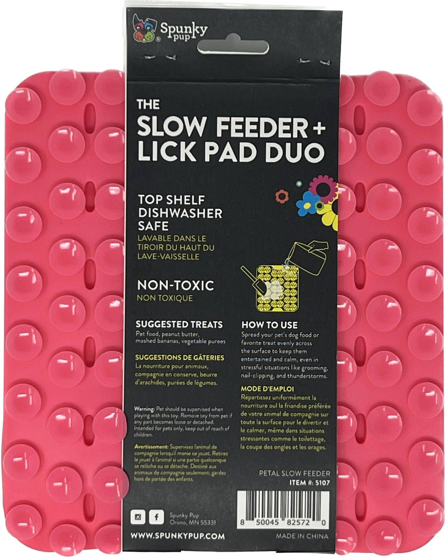 Spunky Pup - Lick Pad - Slow Feeder Duos! - Flower