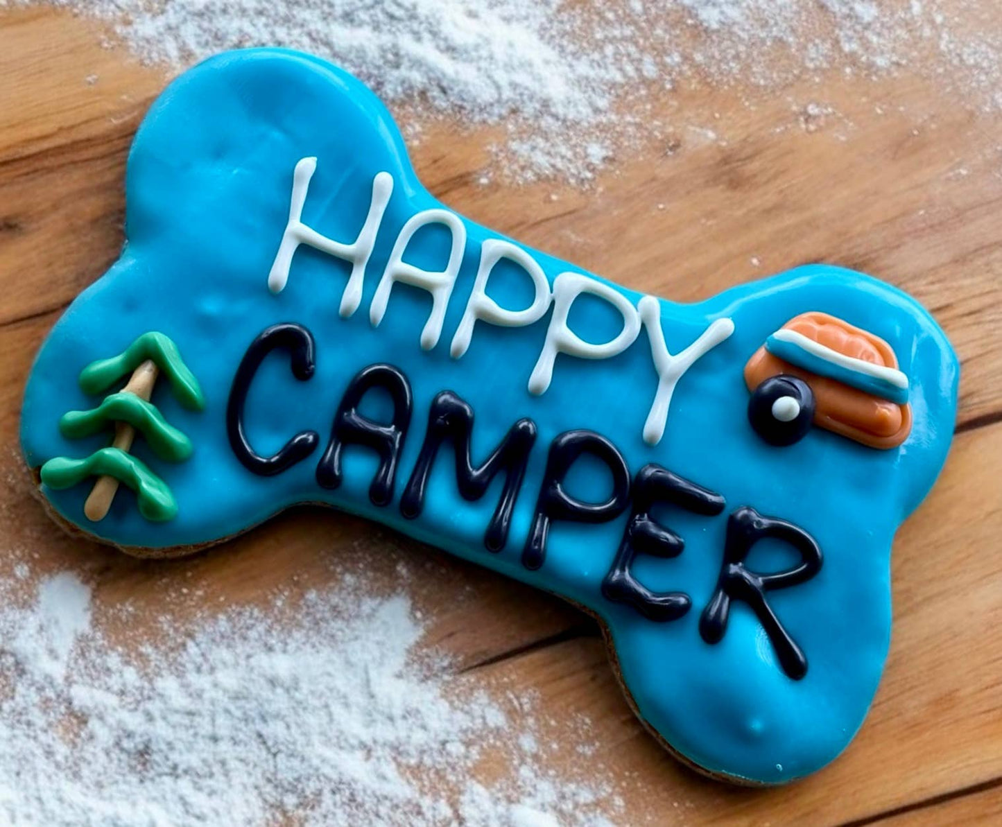 YumYum4DOGS - 6 inch Happy Camper Dog Bone dog treat- Single - Doot's Pet LLC Collars For A Cause