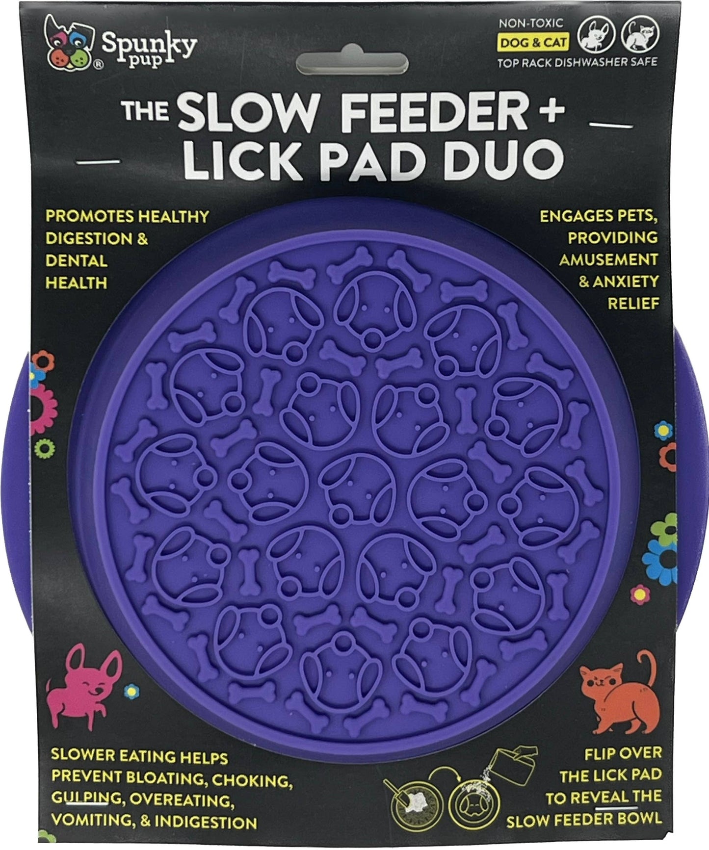 Spunky Pup - Lick Pad - Slow Feeder Duos! - Flower