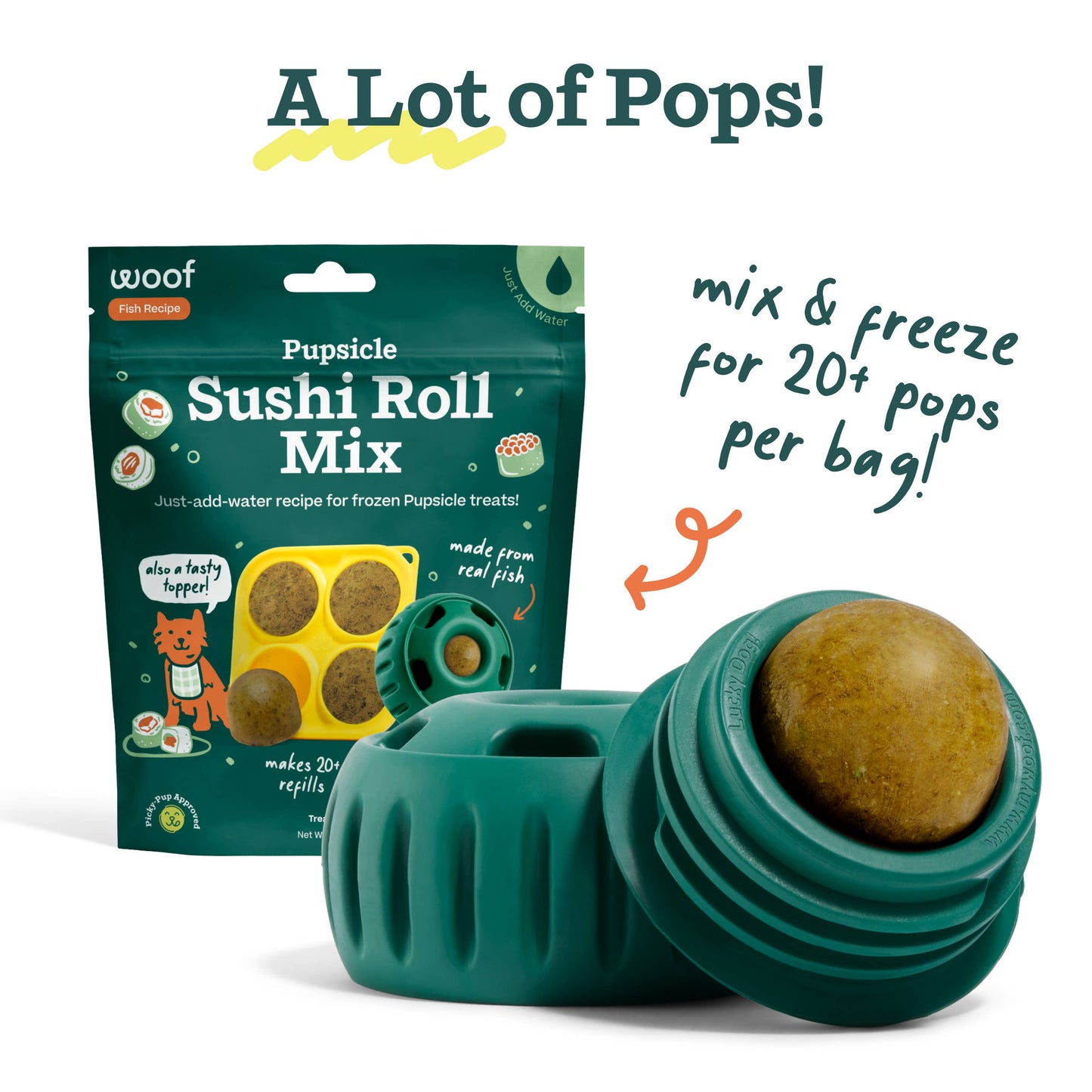 Woof - Pupsicle Treat Mix - Sushi Roll - Doot's Pet LLC Collars For A Cause