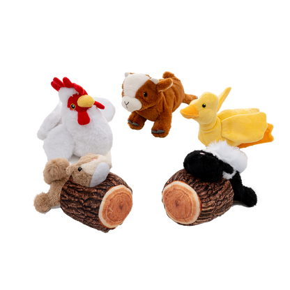 Original Territory - Squirrel in Log Moving Plush Dog Toy - Doot's Pet LLC Collars For A Cause