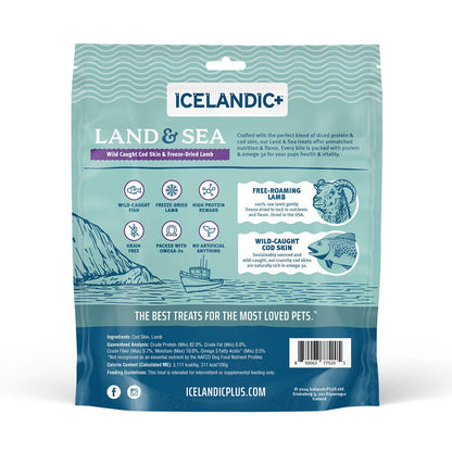 Icelandic+ - Land & Sea Cod Skin & Freeze-Dried Lamb Treats for Dogs
