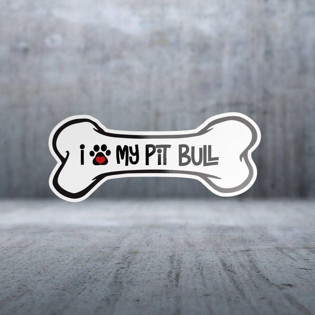 Two Feet Treats - I Love My Pit Bull - Sticker