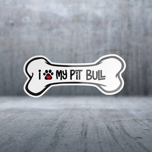 Two Feet Treats - I Love My Pit Bull - Sticker