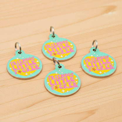Bad Tags - Funny Dog ID Tag with Scannable QR Code - Friendly F*cker - Engraved QR Code / Small 1"