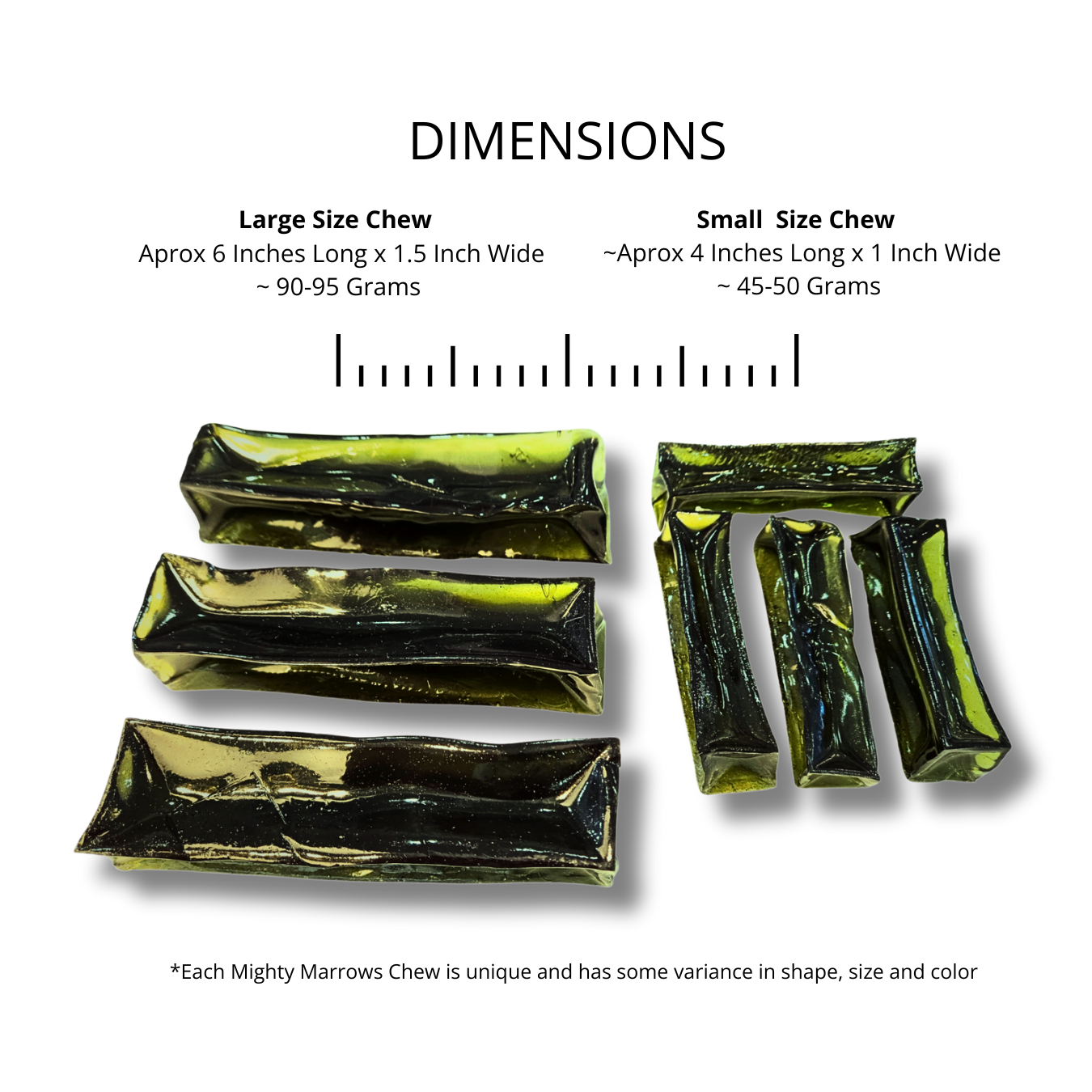Doots Chew Bar - Wag & Bright Supply Co. - Mighty Marrows Collagen Dental Chew - Spirulina Beef - 2 sizes - Doot's Pet LLC Collars For A Cause