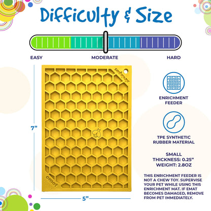 SodaPup - Honeycomb Design Emat Enrichment Licking Mat - Yellow - Larg - Large