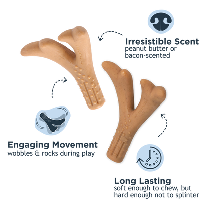 Tall Tails - Peanut Butter-Scented Antler Chew Dog Toy - Large
