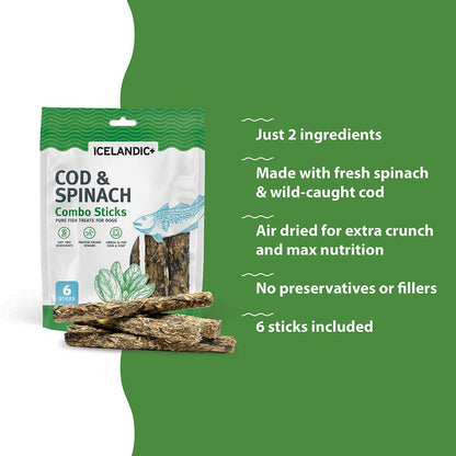 Icelandic+ - Cod & Spinach Combo Sticks For Dogs
