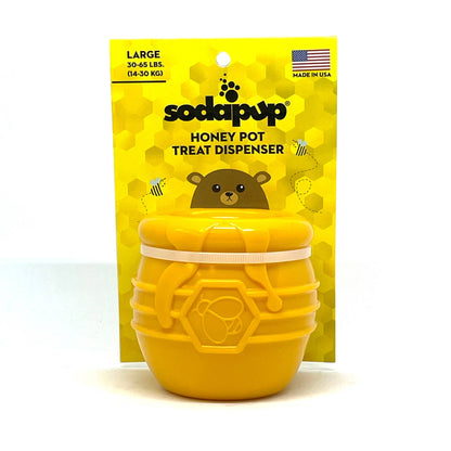 SodaPup - Large PUP-X Honey Pot Treat Dispenser - Yellow / Large - Doot's Pet LLC Collars For A Cause