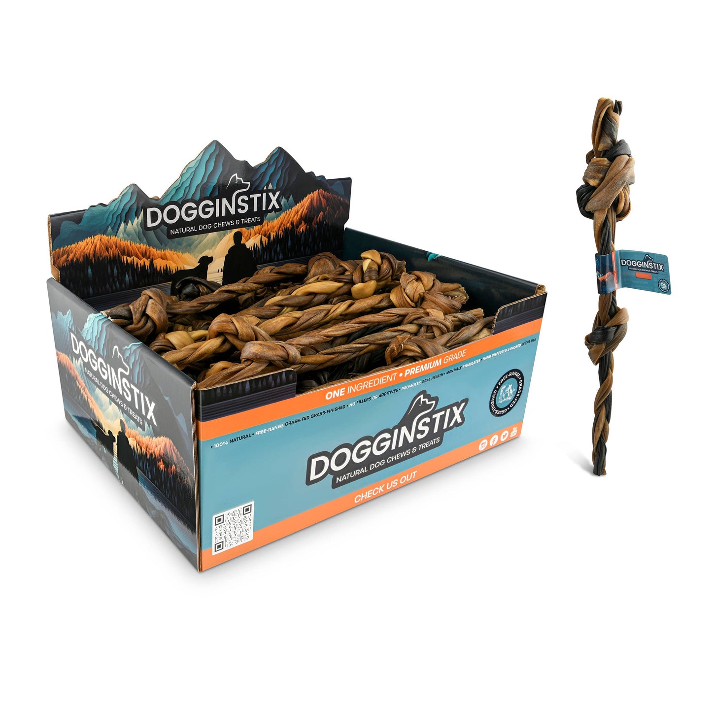 Doot's Chew Bar - Dogginstix - Braided Sticks Lamb Collagen Double Knots
