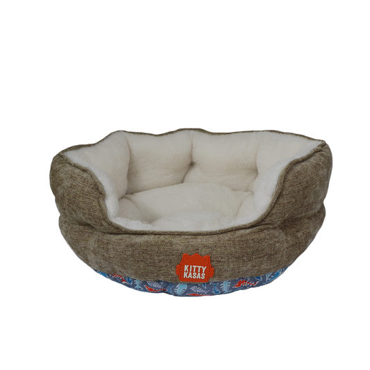 Kitty Kasa Bolster Cat Bed - Doot's Pet LLC Collars For A Cause
