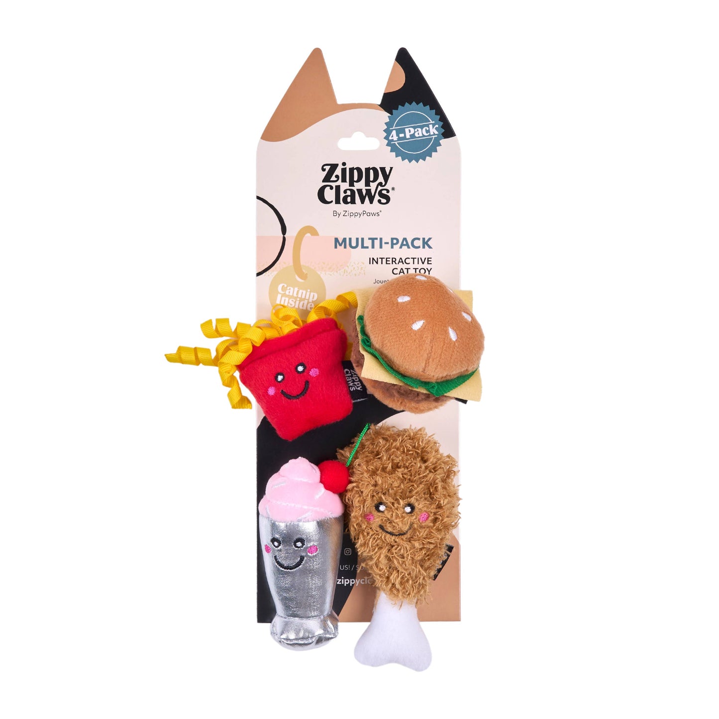 ZippyPaws - ZippyClaws® NomNomz® 4-Pack - Fast Food