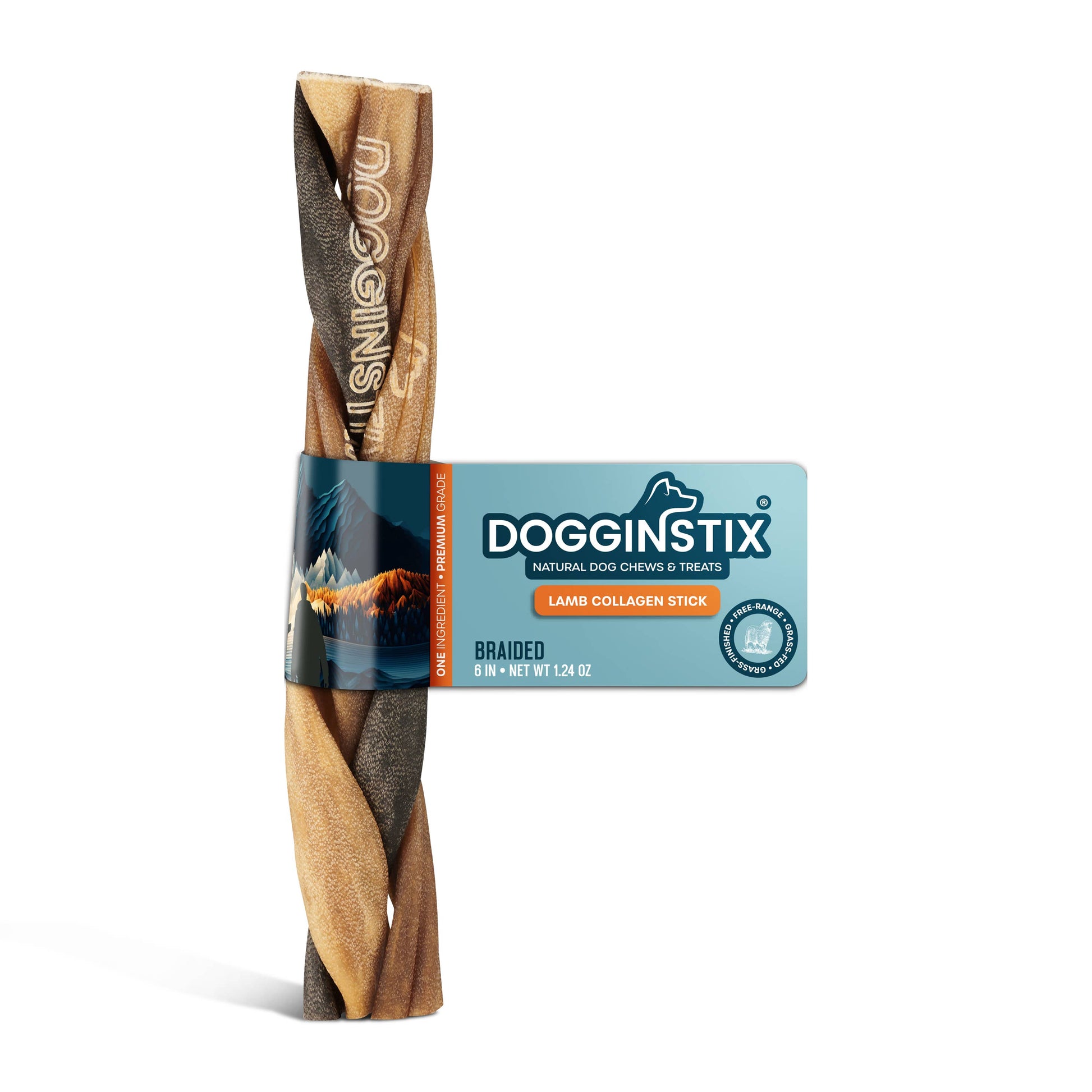 Doot's Chew Bar - Dogginstix - 6" Braided Lamb Collagen Sticks - Doot's Pet LLC Collars For A Cause