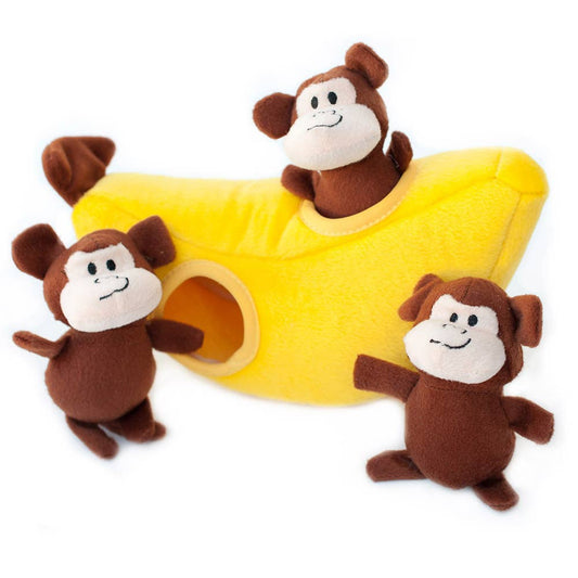ZippyPaws - Zippy Burrow - Monkey 'n Banana - Dog Toy