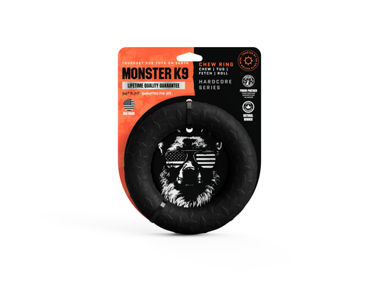 Monster K9 Dog Toys - Black Chew Ring - Heavy Duty