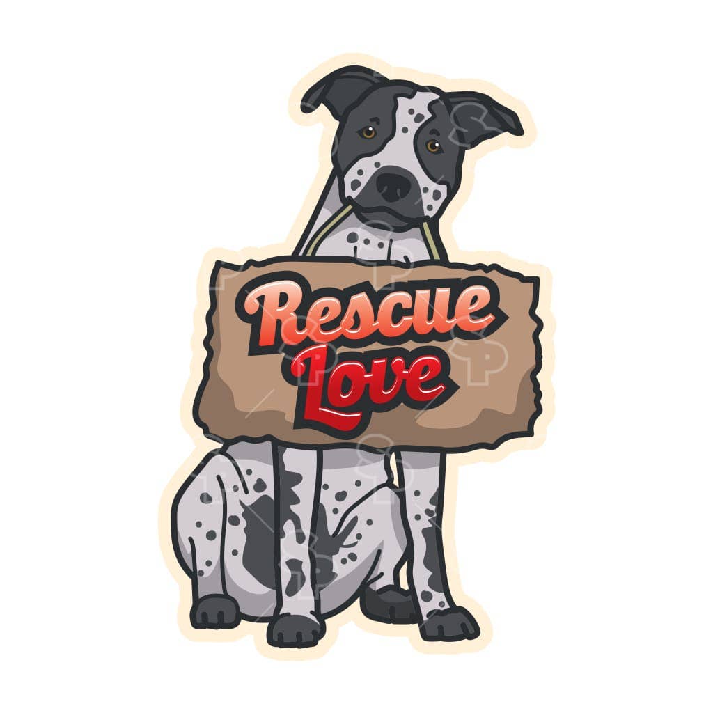 Two Feet Treats - Rescue Love Sign - Sticker