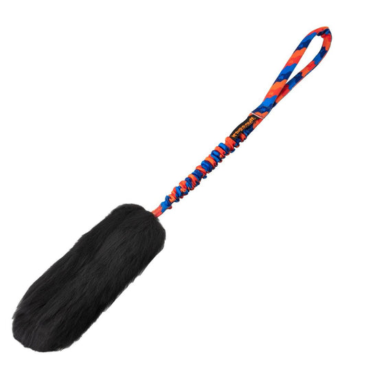 Tug-E-Nuff - WondaBaa Sheepskin Bungee Tug | Tug Toys | Tug-E-Nuff - Orange Pattern
