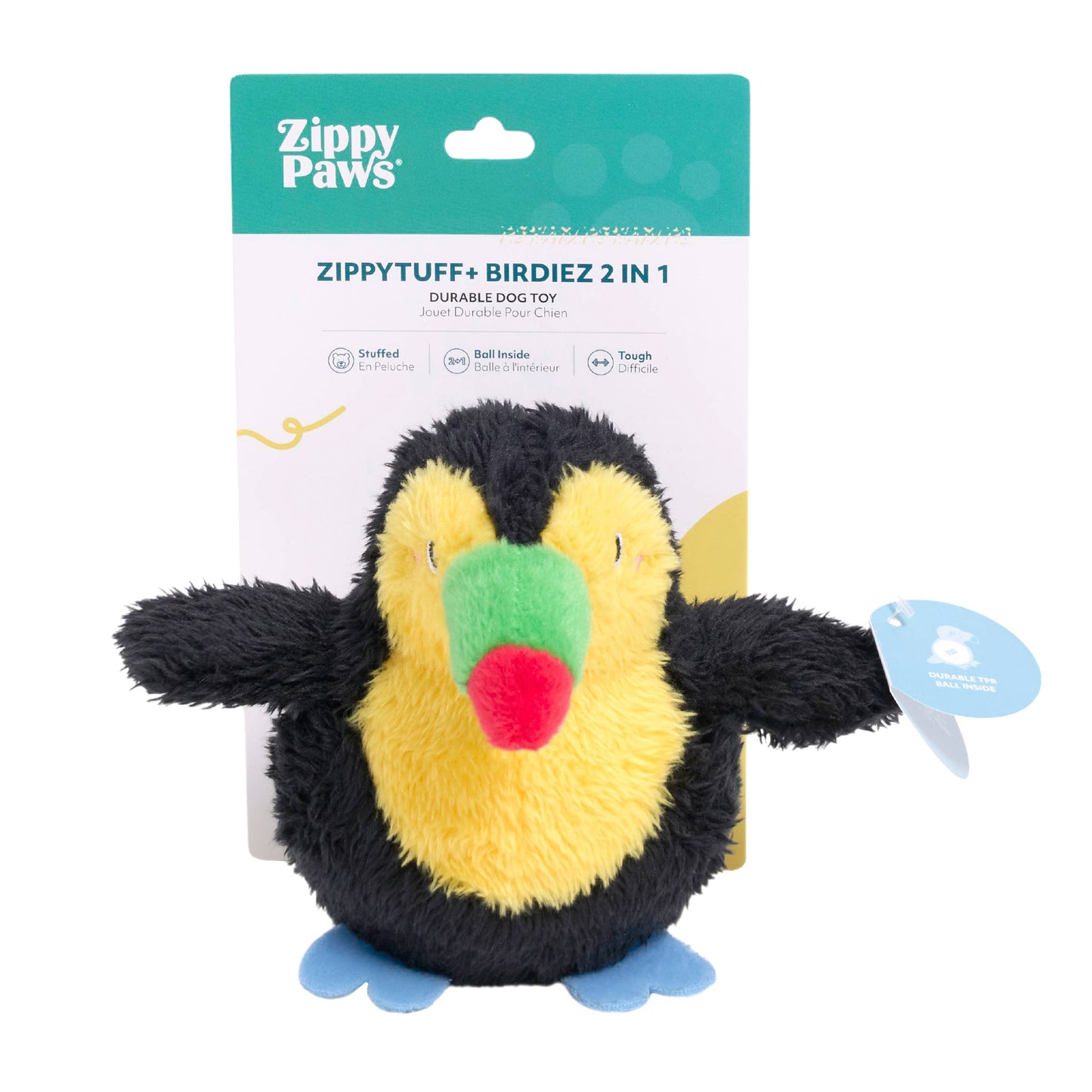 ZippyPaws ZippyTuff+ 2-in-1 Birdiez Toucan Dog Chew Toy