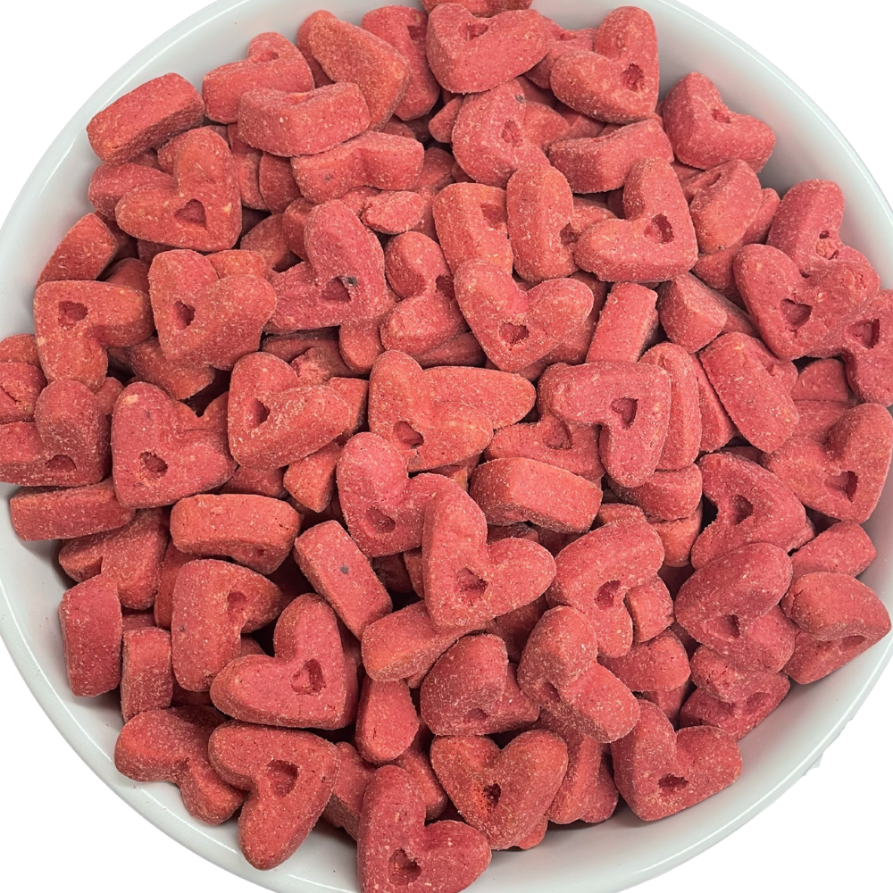Bulk Bin Treats- Red Velvet Hearts - 4oz - Doot's Pet LLC Collars For A Cause