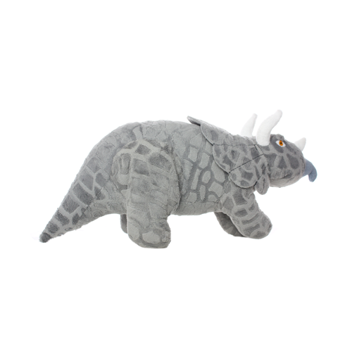 Tuffy Dog Toys - VIP Products - Mighty Dinosaur Triceratops, Plush, Squeaky Dog Toy - Doot's Pet LLC Collars For A Cause