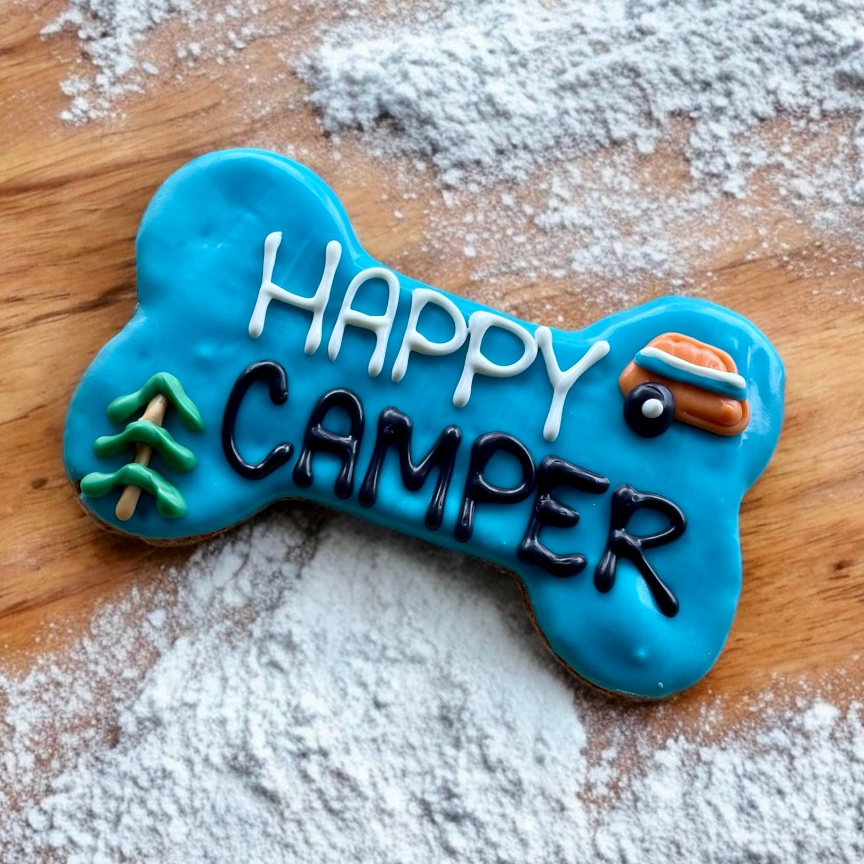 YumYum4DOGS - 6 inch Happy Camper Dog Bone dog treat- Single - Doot's Pet LLC Collars For A Cause