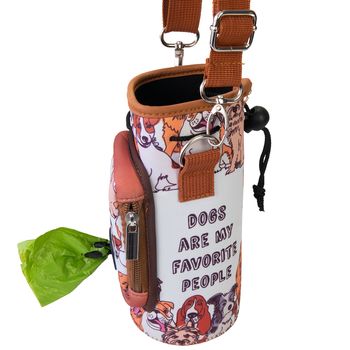 MADE EASY KIT - Dog Water Bottle Carrier w/ Poop Bag Pocket - 32oz Large