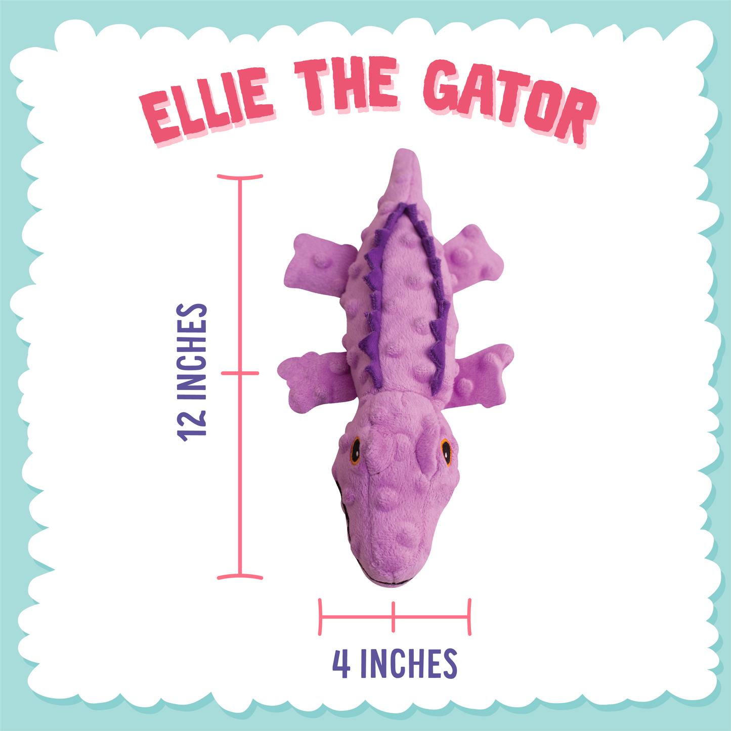 SnugArooz Ellie the Gator Plush Dog Toy 12"