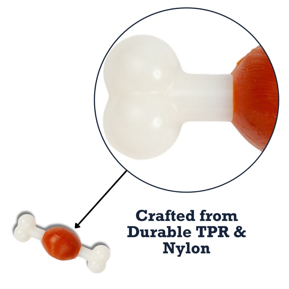 Country Living TPR & Nylon Bone Dog Chew Toy - Beef-Flavored, Ideal for Small Dogs