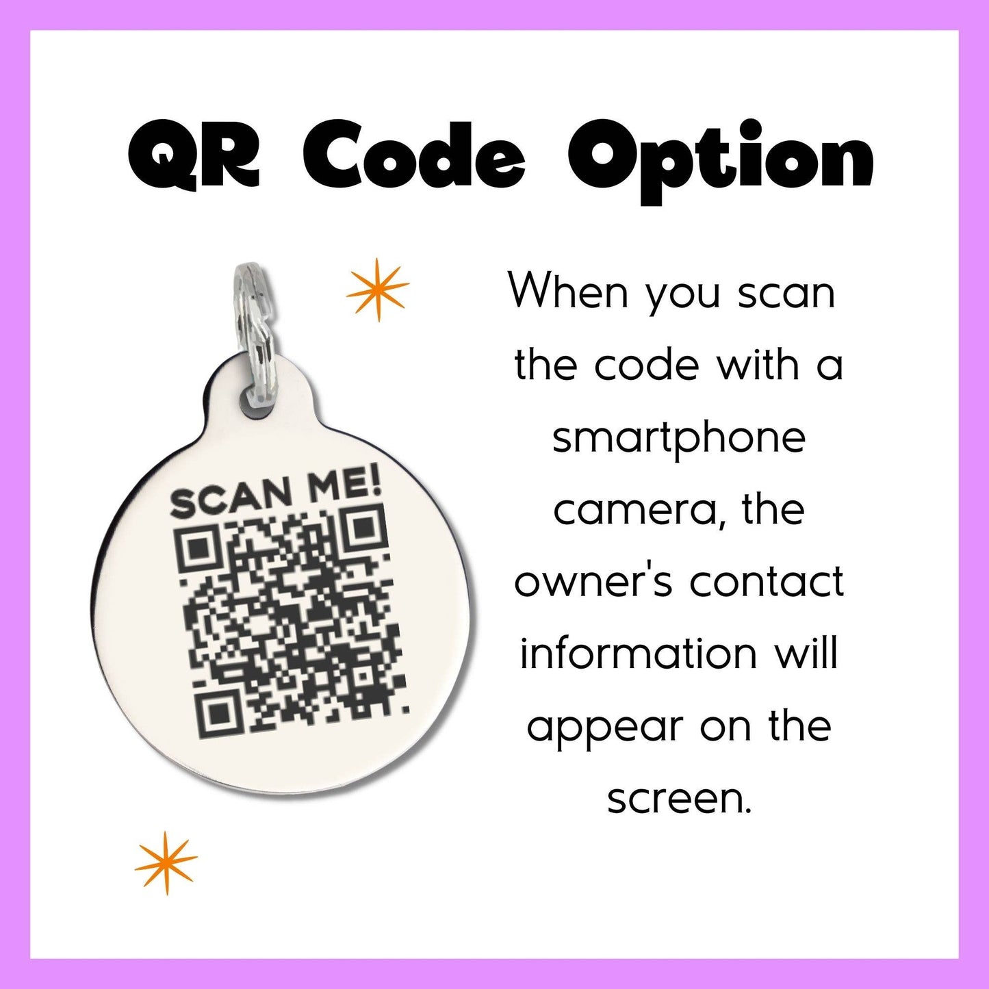 Bad Tags - Dog ID Tag with Personalized QR Code - Fuck those Squirrels - Large / Engraved QR Code